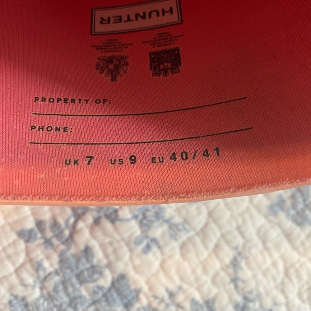 Hunter Women’s Original Short Pink Gloss Rain Boot Size 9 - Picture 4 of 10